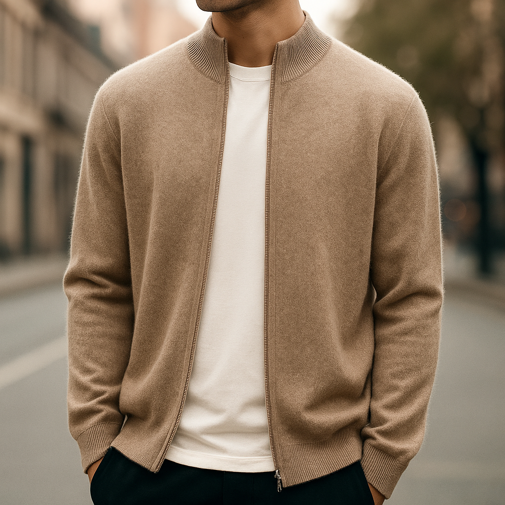 Olympus Cashmere Zip Cardigan
