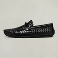 Men's Woven Leather Slip-On Driving Loafers