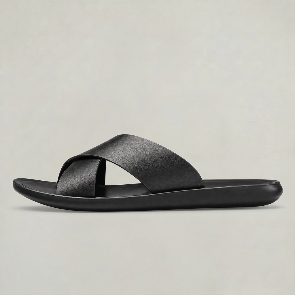 Men's Cross Strap Slide Sandals - Anti-Slip Home Slippers