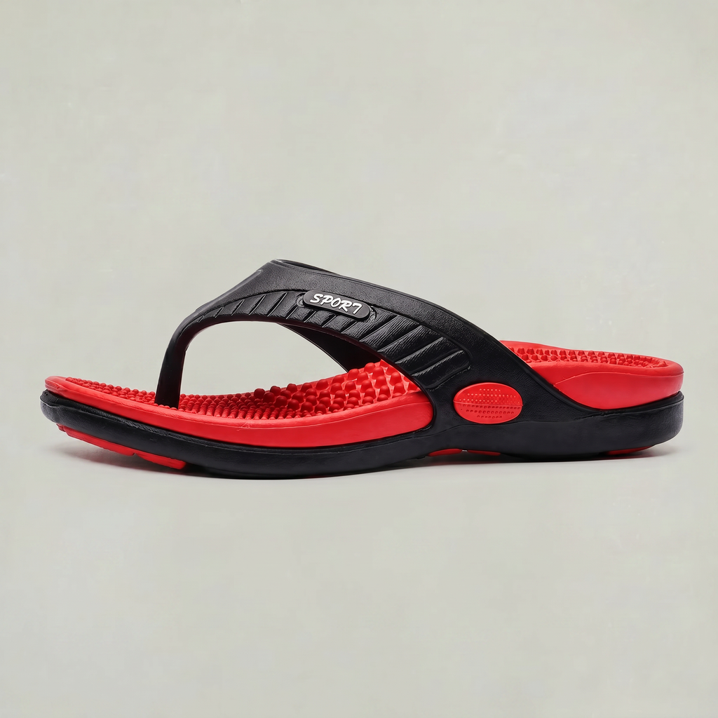 Men's Lightweight Beach Flip Flop Sandals With Textured Footbed