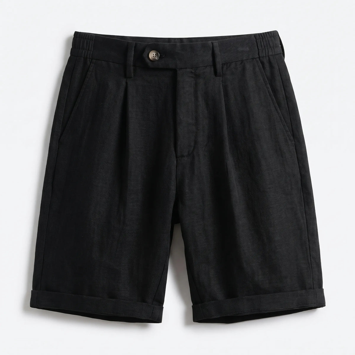 Men’s Pleated Linen Look Shorts – Tailored Summer Fit