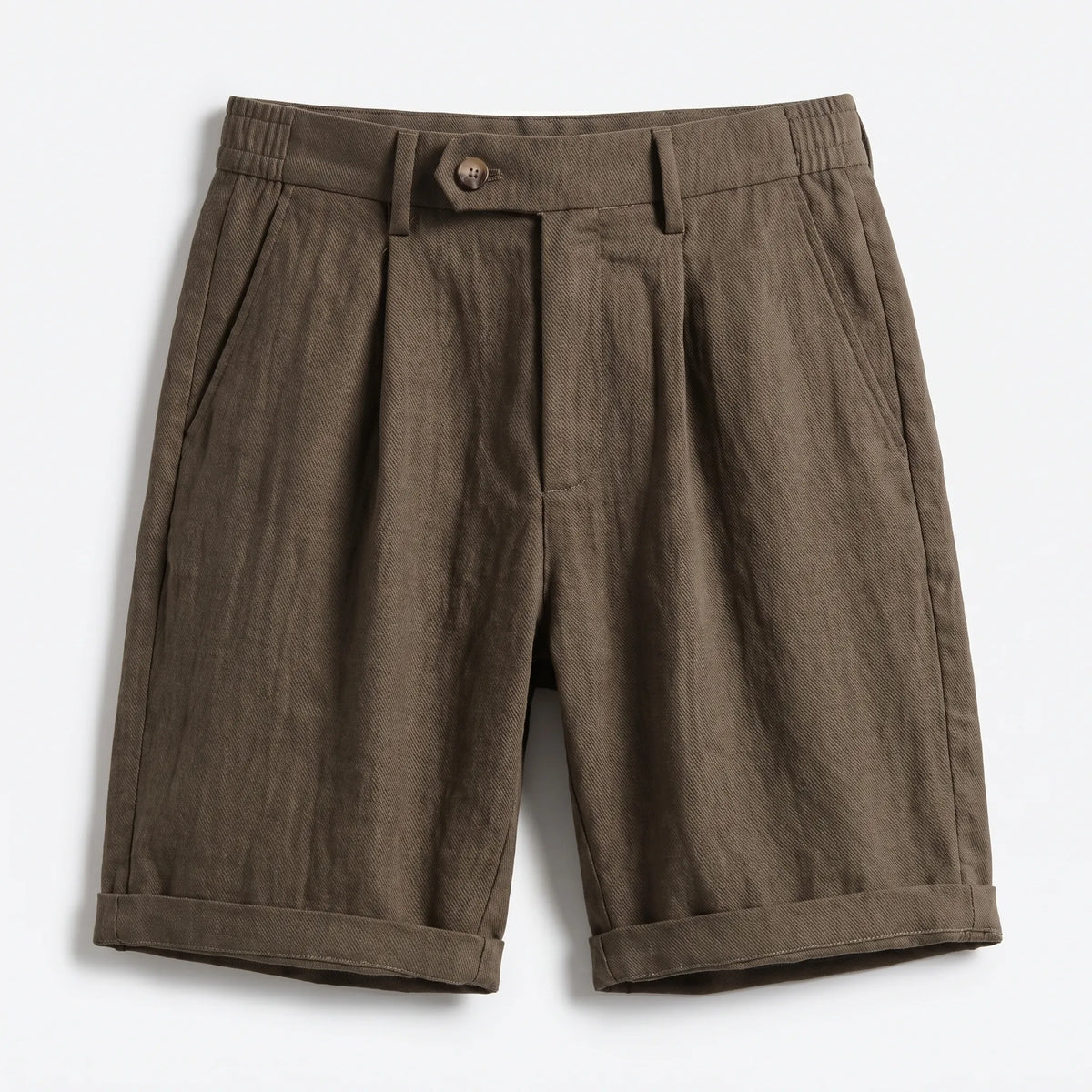 Men’s Pleated Linen Look Shorts – Tailored Summer Fit