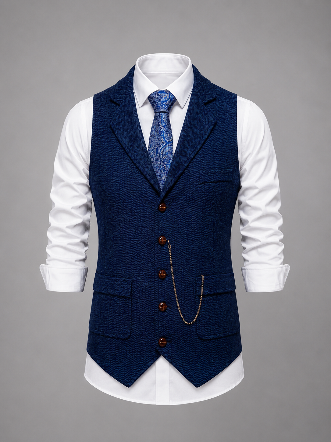 Stellan Herringbone Waistcoat