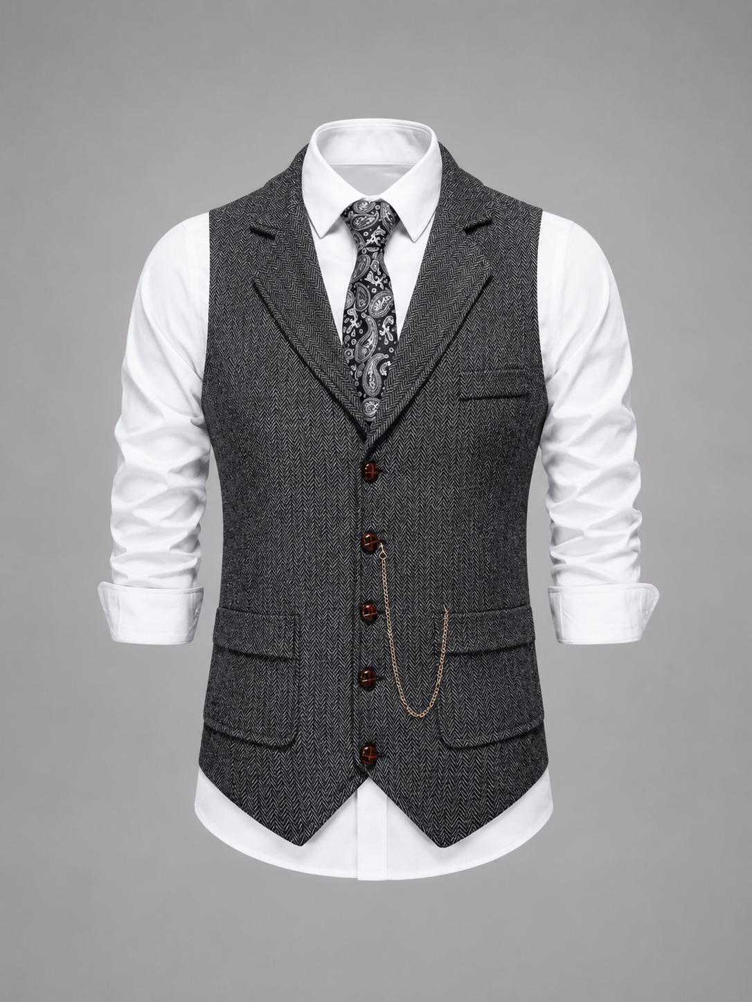 Stellan Herringbone Waistcoat