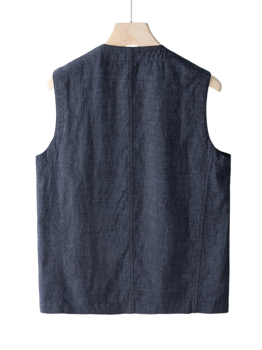 Élan Indigo Linen Vest