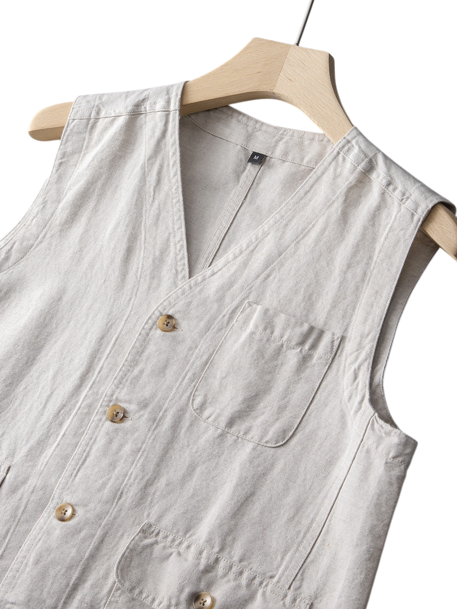 Élan Indigo Linen Vest