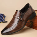 Benetti Buckle Leather Loafers