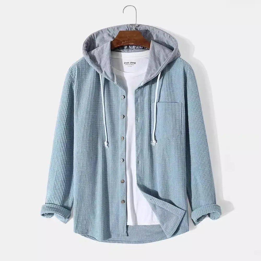 Bordeaux Hooded Cord Sweater