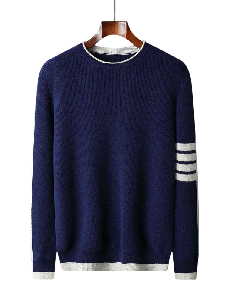 Contrast-Trim wool Crewneck