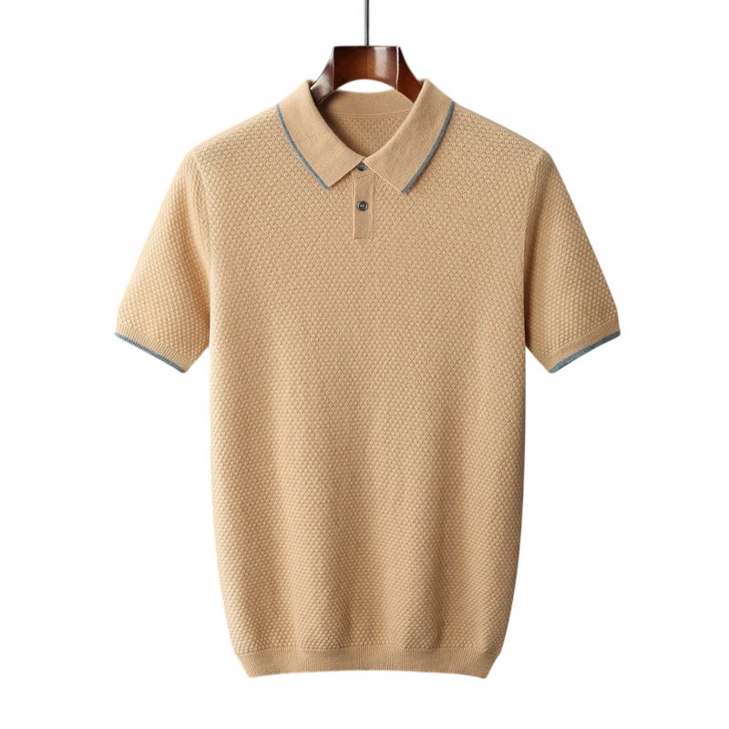 Écru Cachemire Wool Blend Polo