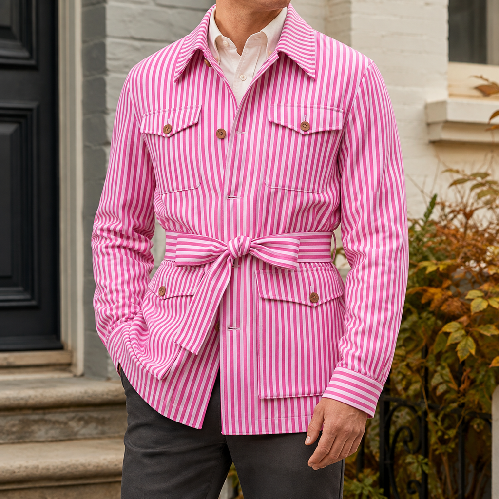 Dorian Striped Safari Jacket