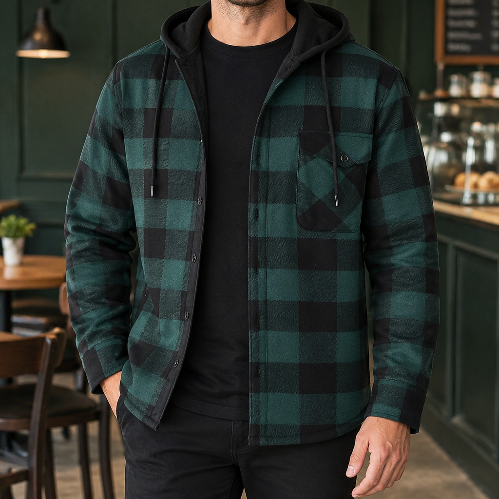 Sterling Hooded Plaid Jacket