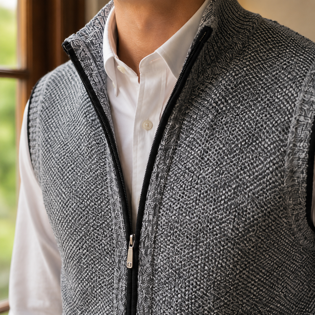 Caleb Sleeveless Knit Jacket