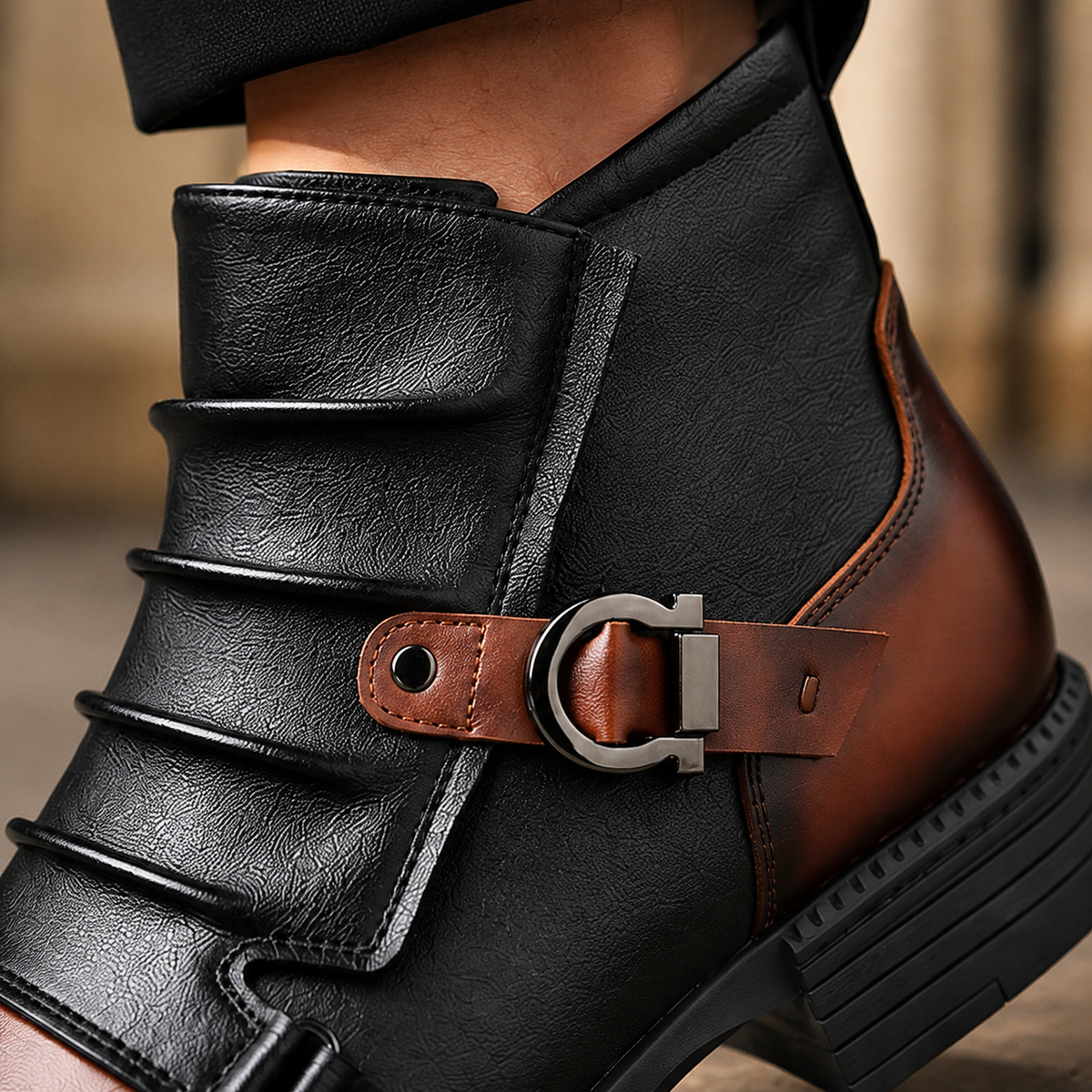 Borrelli Buckle Ankle Boots