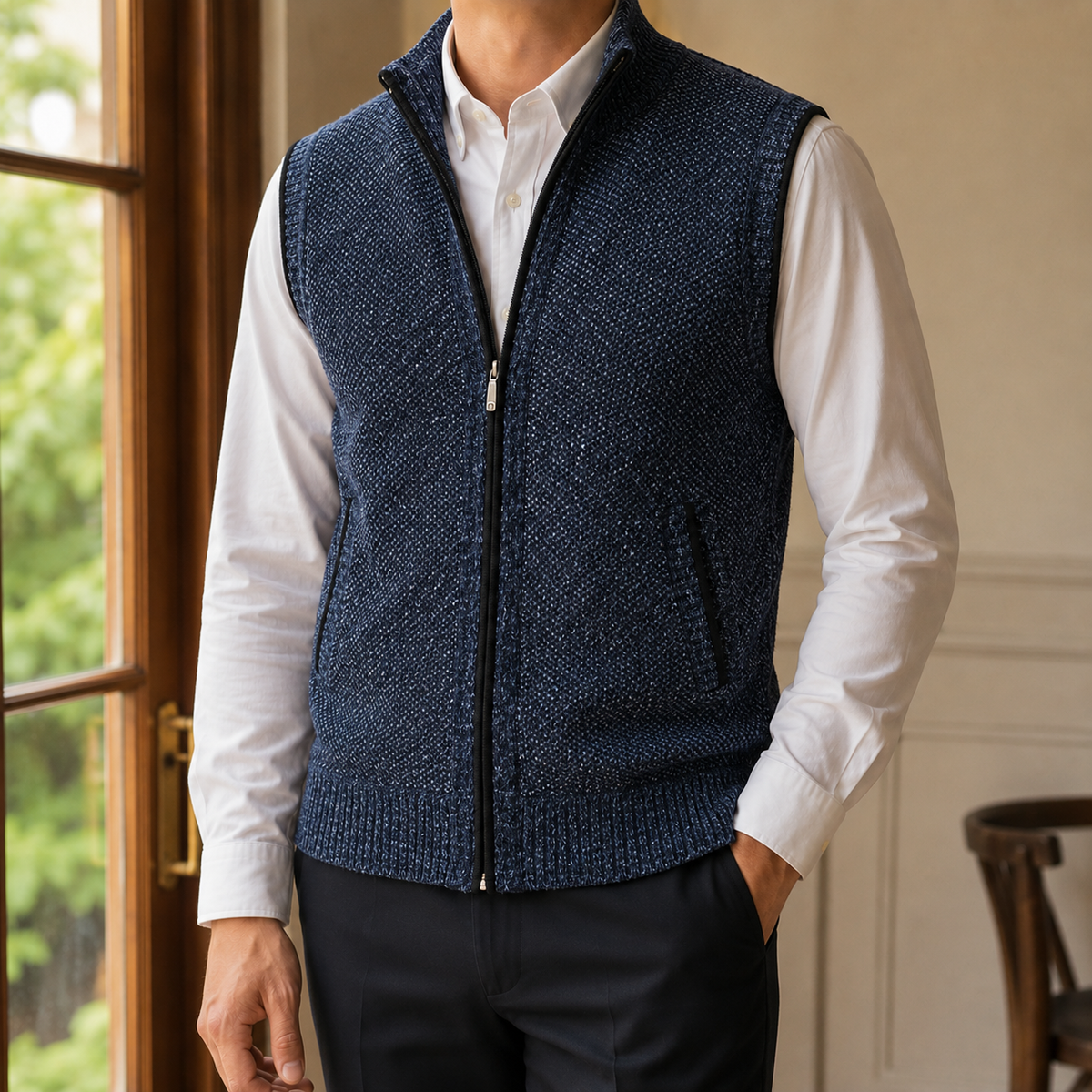 Caleb Sleeveless Knit Jacket