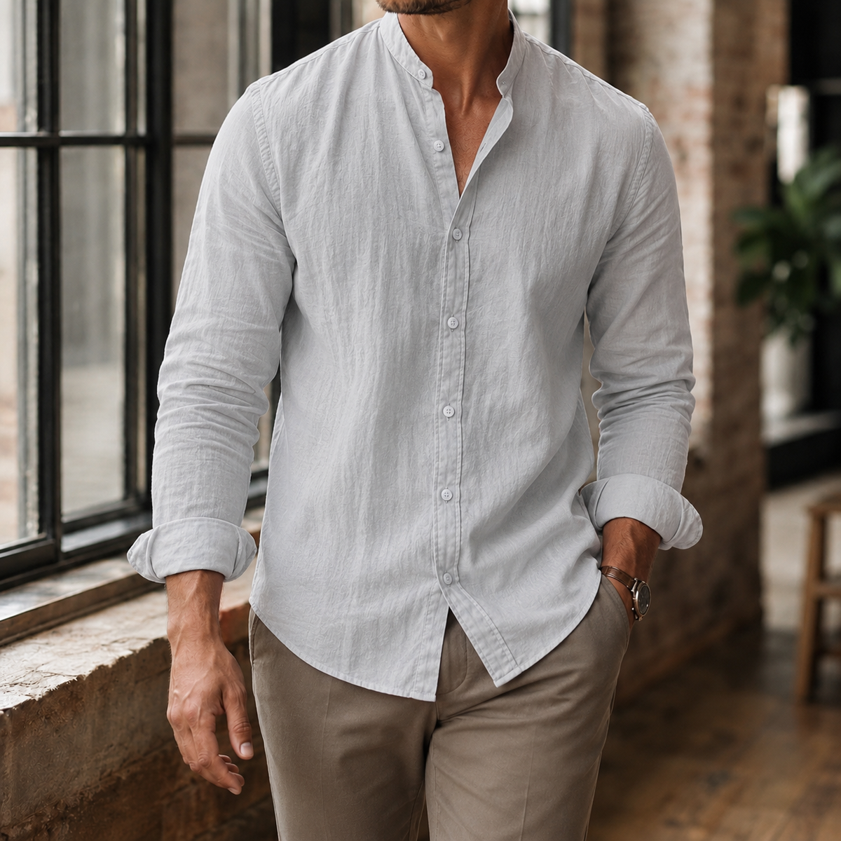 Giles Stand Collar Shirt