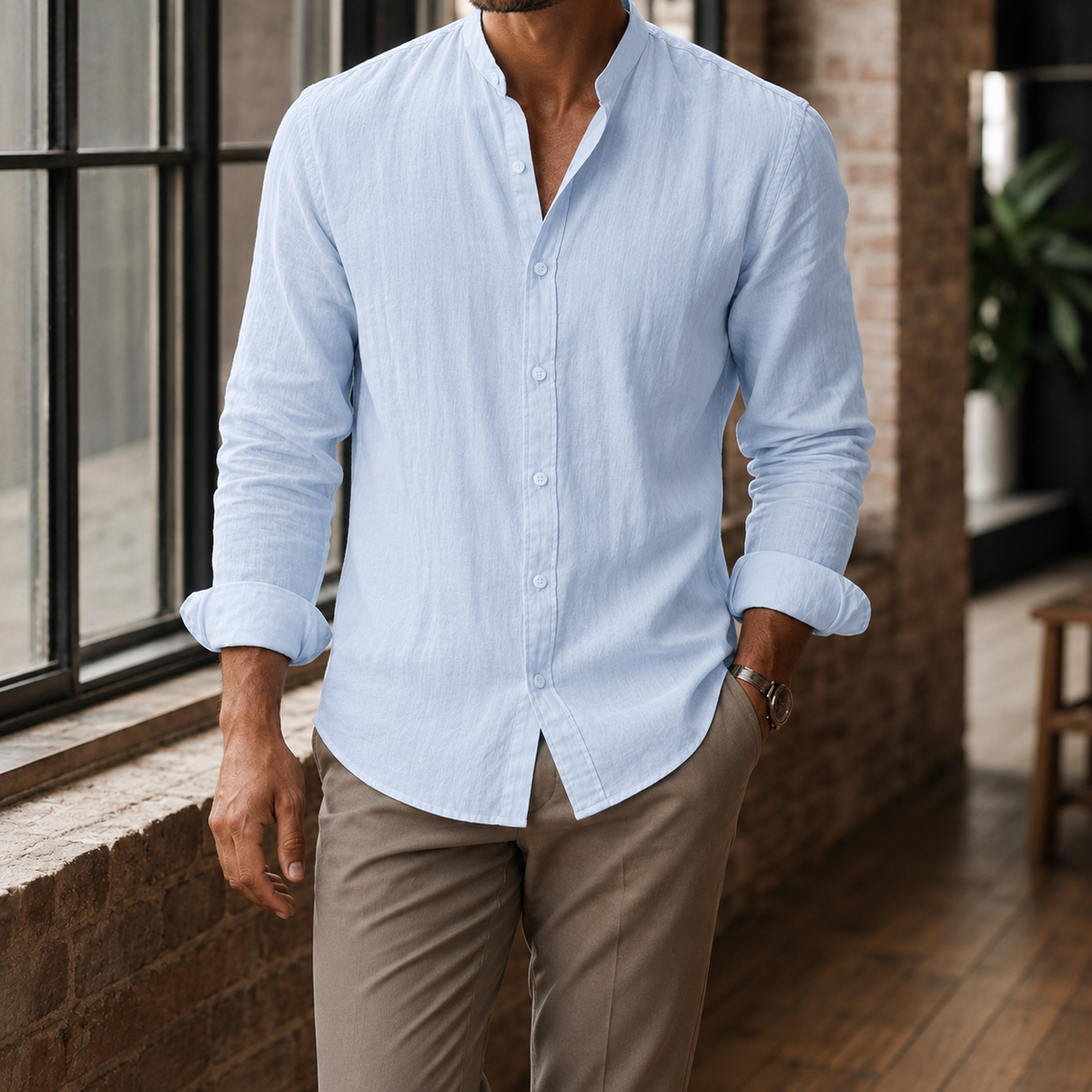 Giles Stand Collar Shirt